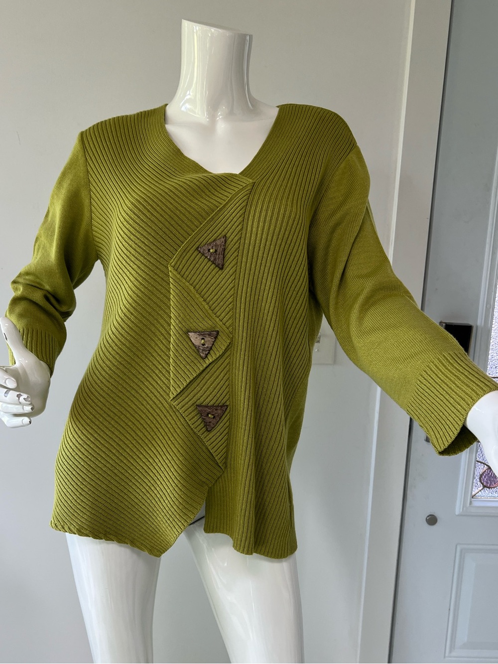 Vintage Putorti Sweater Made in Canada  Cotton Y2K Knit Pistachio Medium